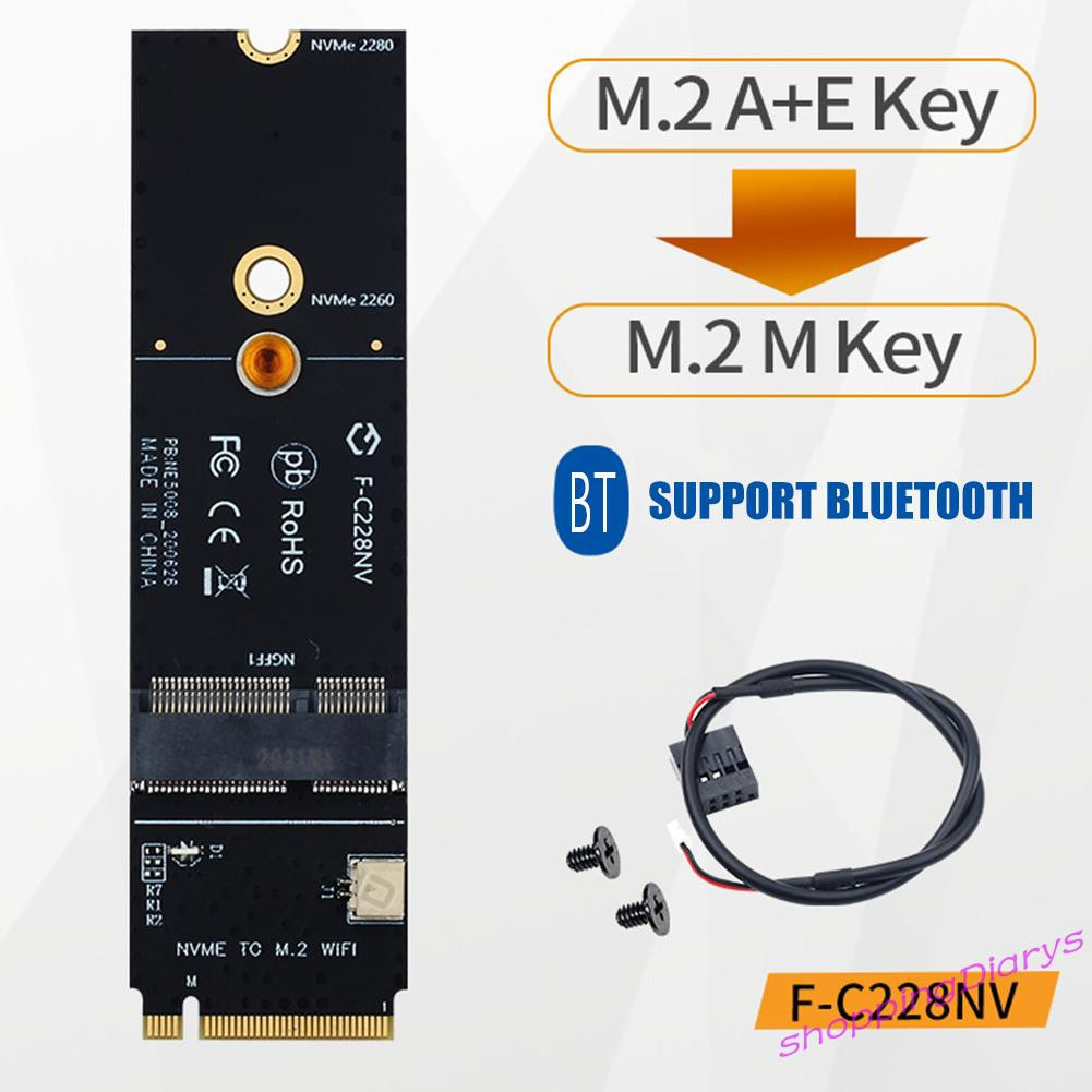 Thẻ Wifi Bluetooth M.2 M Key To M2 A + E Cho Ax200 9260ac