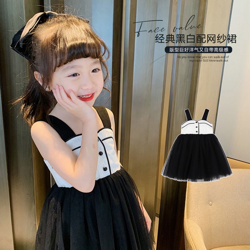 Đầm Công Chúa Không Tay Chất Liệu Cotton Phối Ren Lưới Thời Trang Mùa Hè Cho Bé Gái