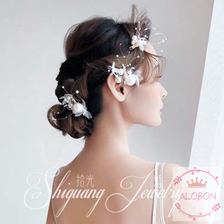 Sét cài tóc cô dâu 3 món và hoa tai