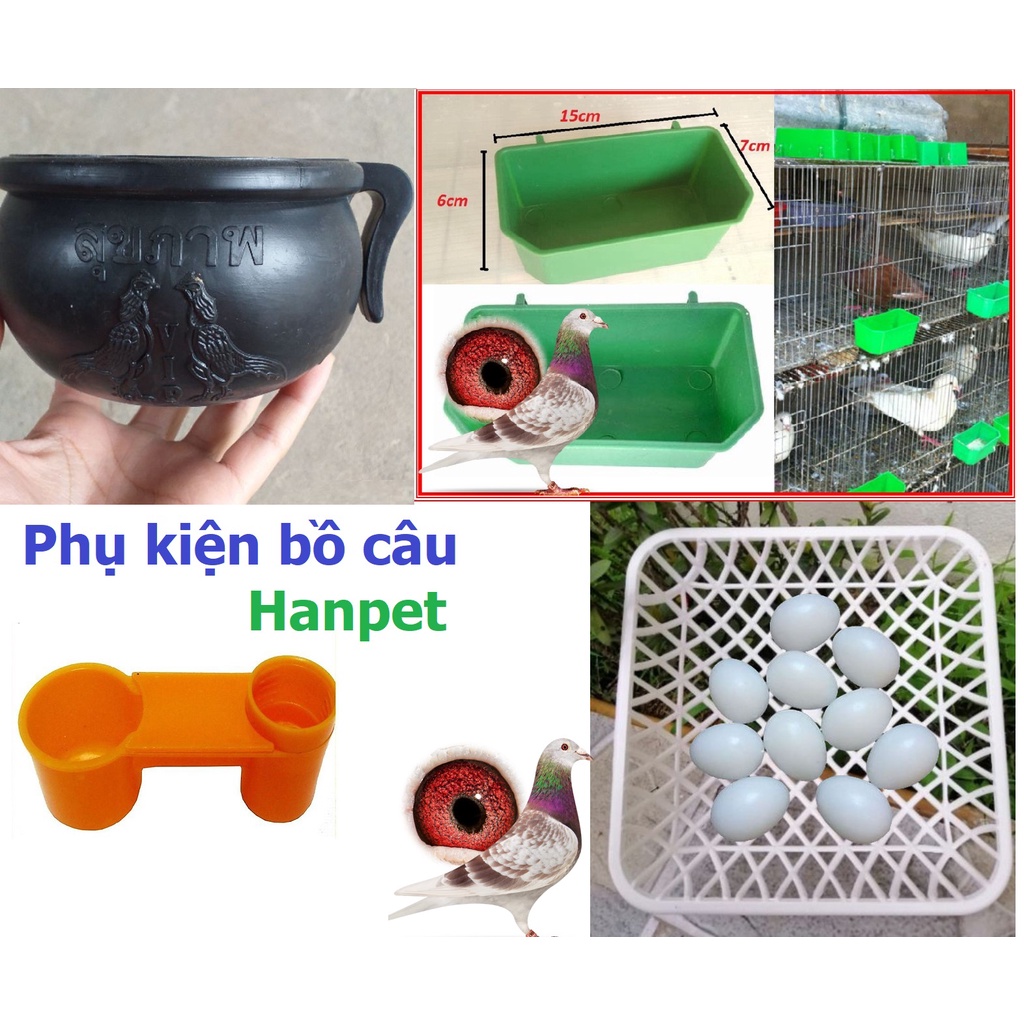 [Phụ kiện] Máng ăn uống, ổ đẻ cho gà, chim bồ câu, chim cảnh Cóng HanpetHN