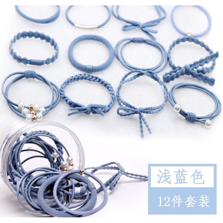 HỘP 12 CHIẾC CHUN BUỘC TÓC SIÊU ĐẸP