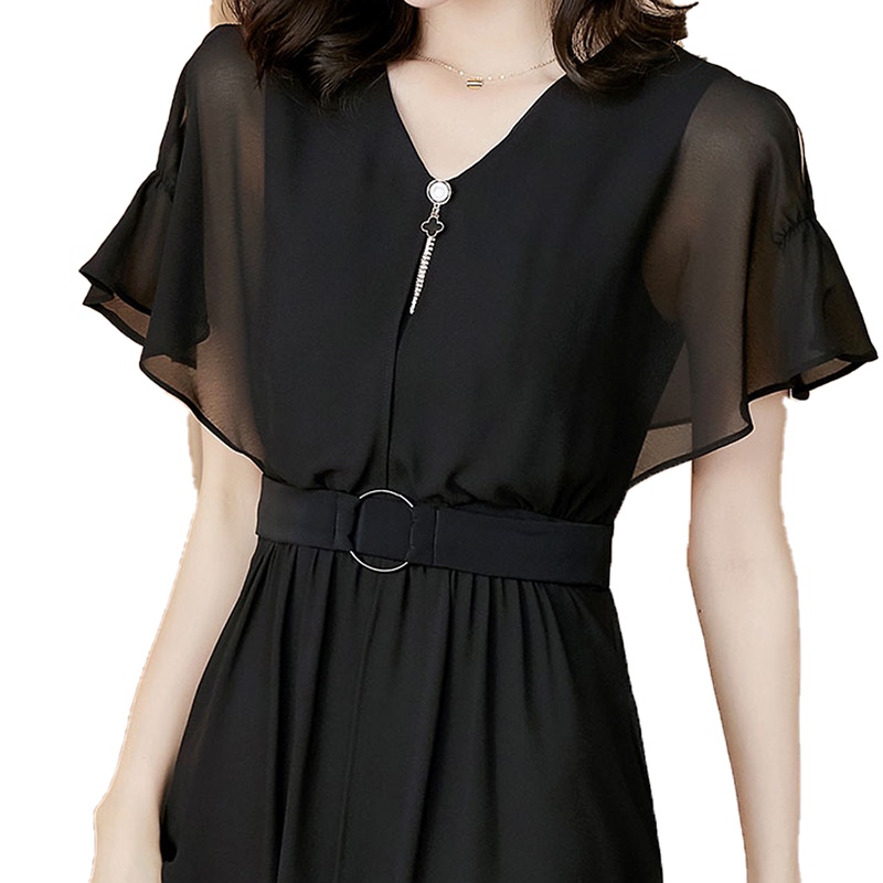 Váy trung niên cho mẹ sang trọng bigsize cao cấp dự tiệc thiết kế dáng xòe đẹp WOBE Happy Mami - L220 | BigBuy360 - bigbuy360.vn