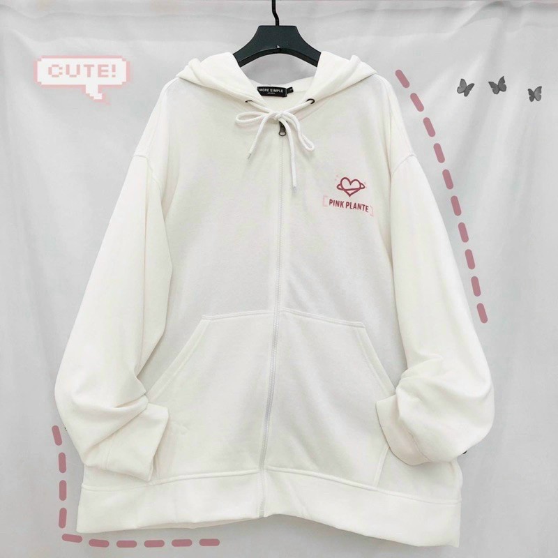 Áo khoác Hoodie unisex nam nữ đều mặc được | Áo khoác nỉ PINK PLANTE