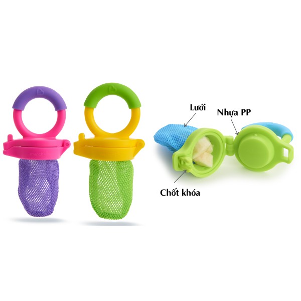 Túi Nhai Ăn Dặm Chống Hóc MunchKin Bằng Vải Không Nắp MK43101