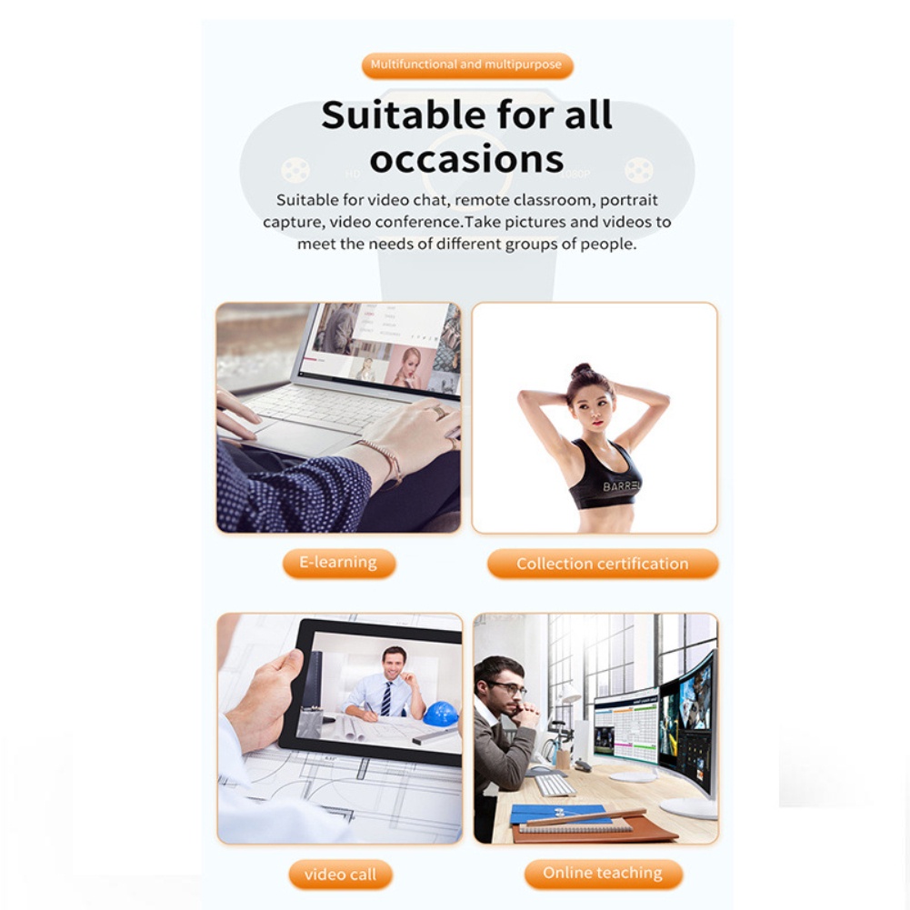 Webcam HD kèm micro cho máy tính Laptop 2K 1080P 720P 480P Skype MSN | BigBuy360 - bigbuy360.vn
