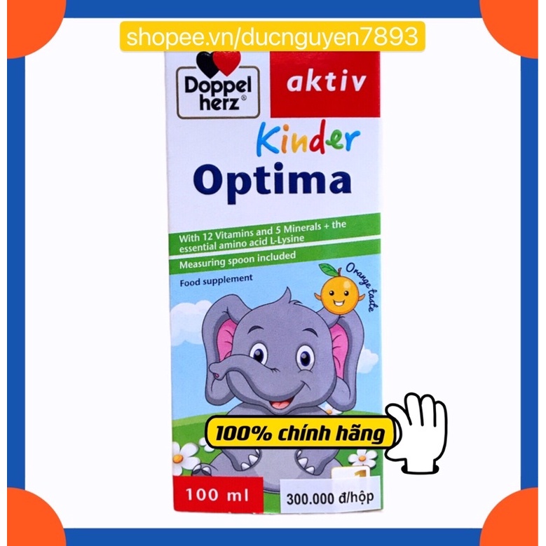 SIRO ĂN NGON KINDER OPTIMA AKTIV DOPPEL HERZ nhập ĐỨC 100ml
