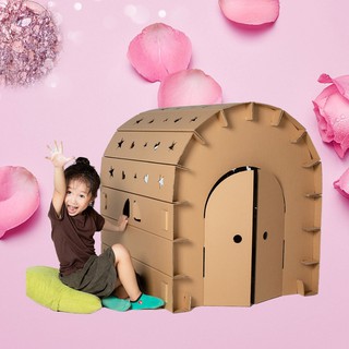 lều giấy Nhà bìa carton mô hình nhà mái vòm view trăng sao cho bé