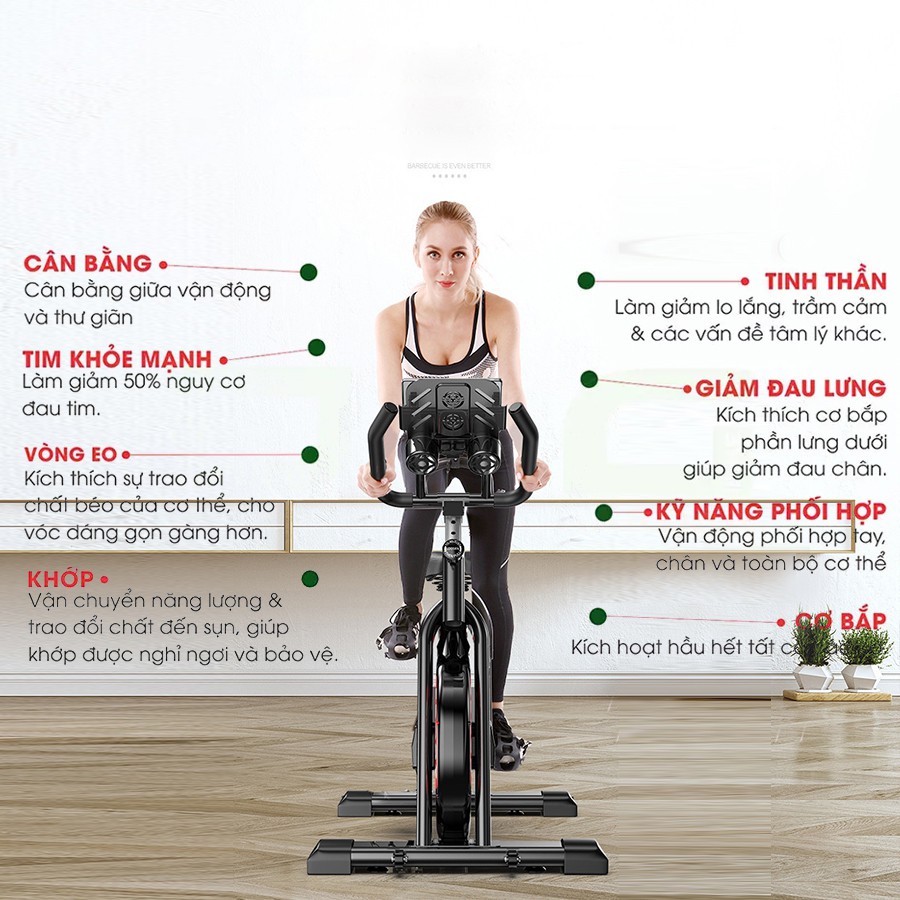 Xe đạp tập thể dục tại nhà chính hãng Jobur Spin Bike GH709L tặng kèm đồng hồ đa năng đo hành trình, nhịp tim