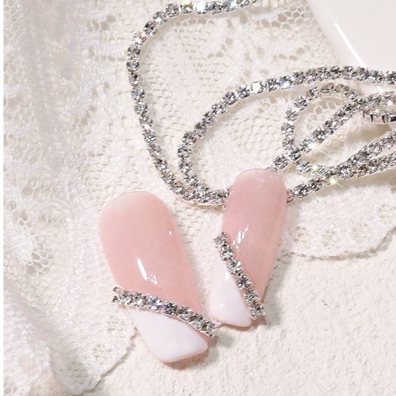 Dây Xích Đá Kim Cương Lấp Lánh Cao Cấp |  Trang Trí Móng Tay