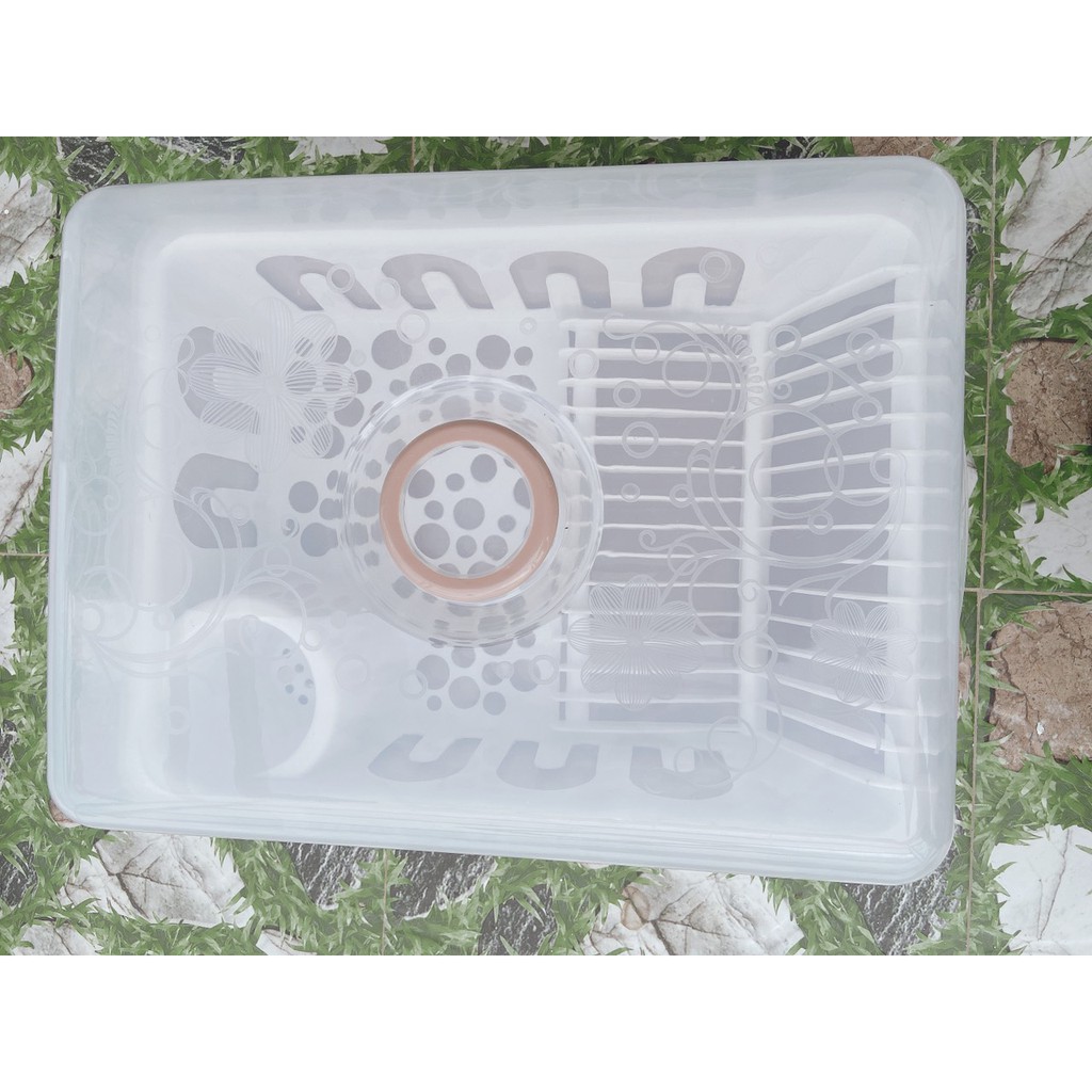 Khay úp Chén Bát Ráo Nước Có Nắp Vệ Sinh