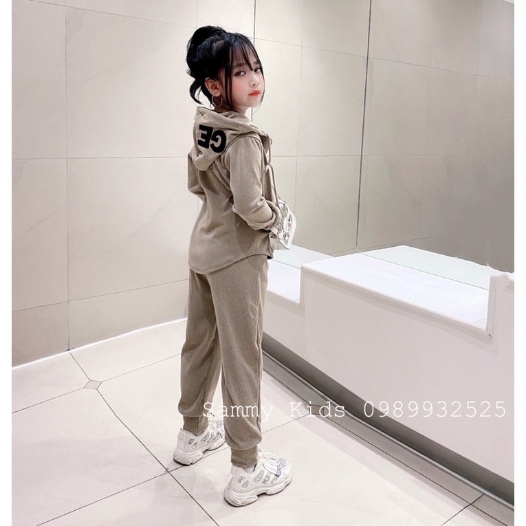 Set Bộ Thể Thao GELIN mũ Thêu Thu Đông cho bé gái size đại 17-45kg cao cấp xịn sò