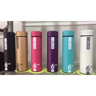 BÌNH THỦY TINH GIỮ NHIỆT 450ML BỌC NHỰA CHỐNG NÓNG CAO CẤP 6OUP