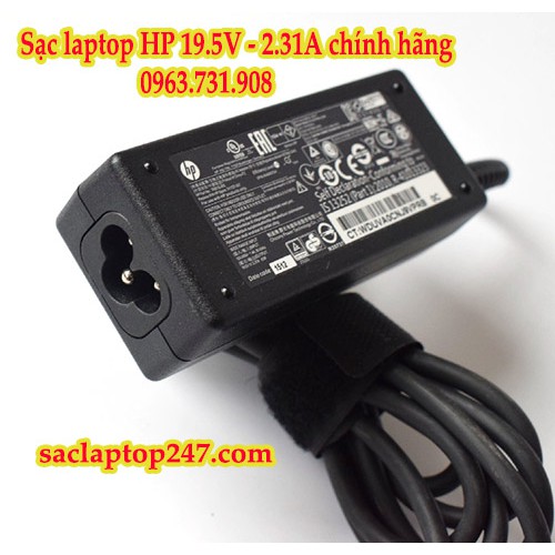 Sạc laptop hp 19.5V 2.31A chân xanh chính hãng