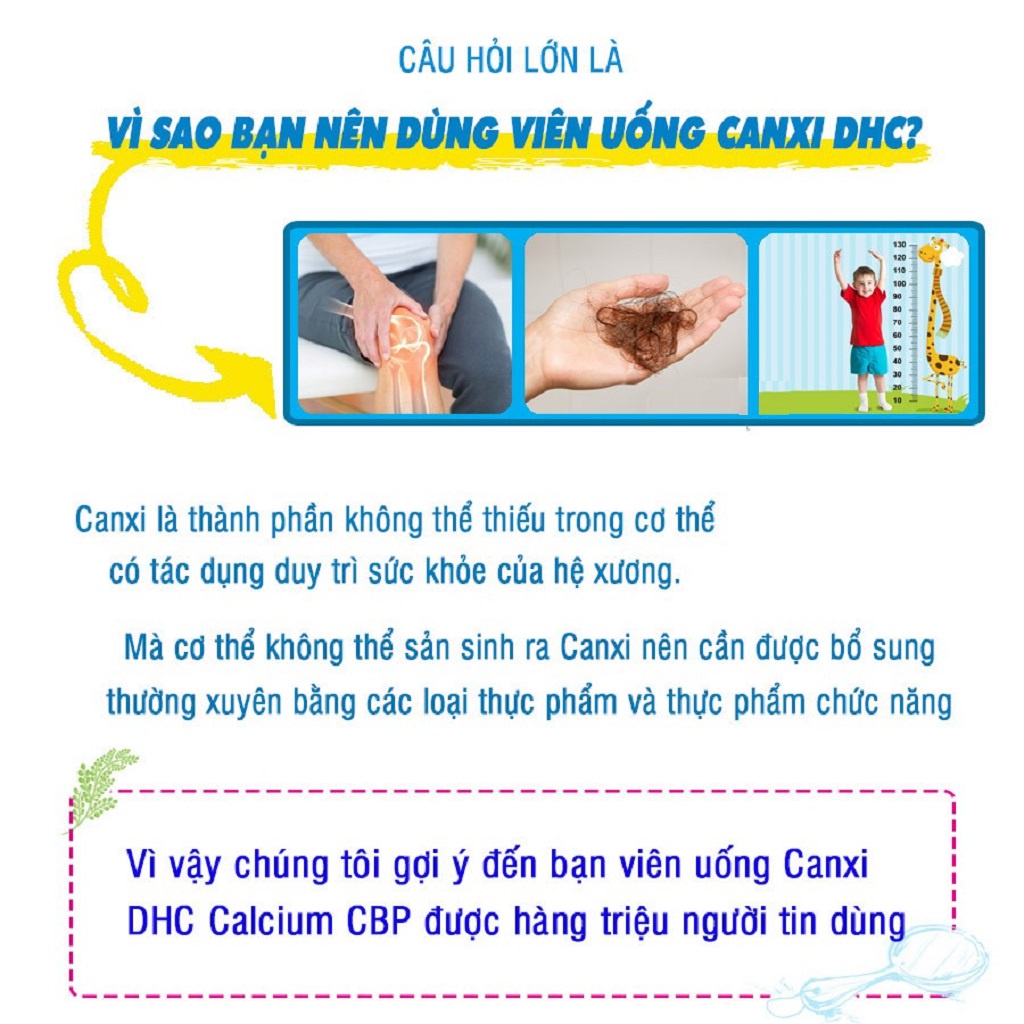 Viên uống canxi DHC Calcium CBP giảm nguy cơ loãng xương 30/90 viên BeautiMax