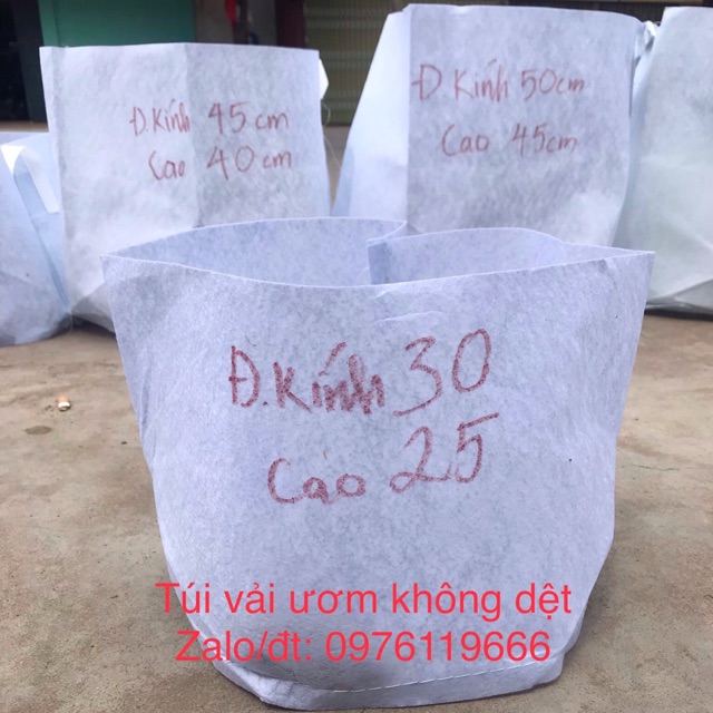 Set 25 túi vải ươm kích thước 30x25