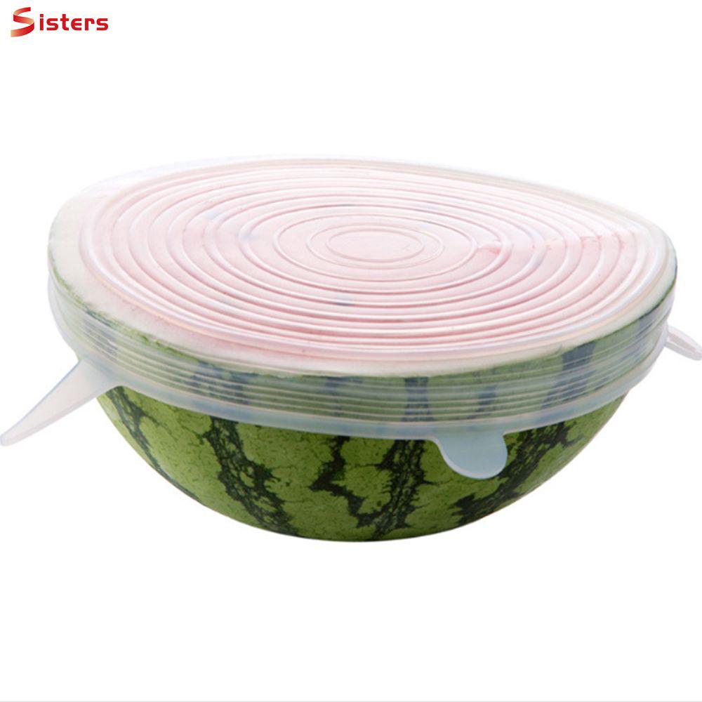 Set 6 nắp silicone trong suốt đựng thực phẩm tiện dụng