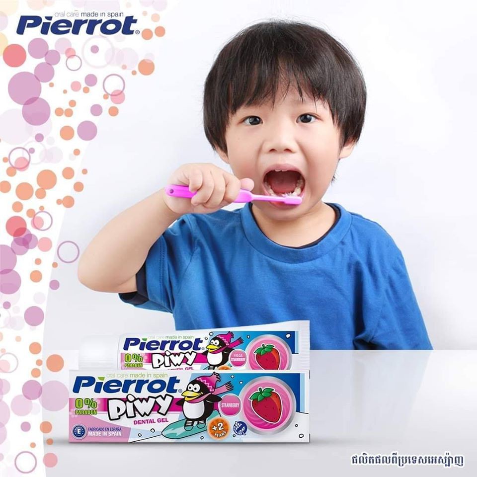 Kem đánh răng hương dâu tây cho trẻ em Pierrot PIWY 50ml