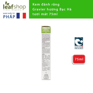 Kem đánh răng hữu cơ Gravier hương bạc hà