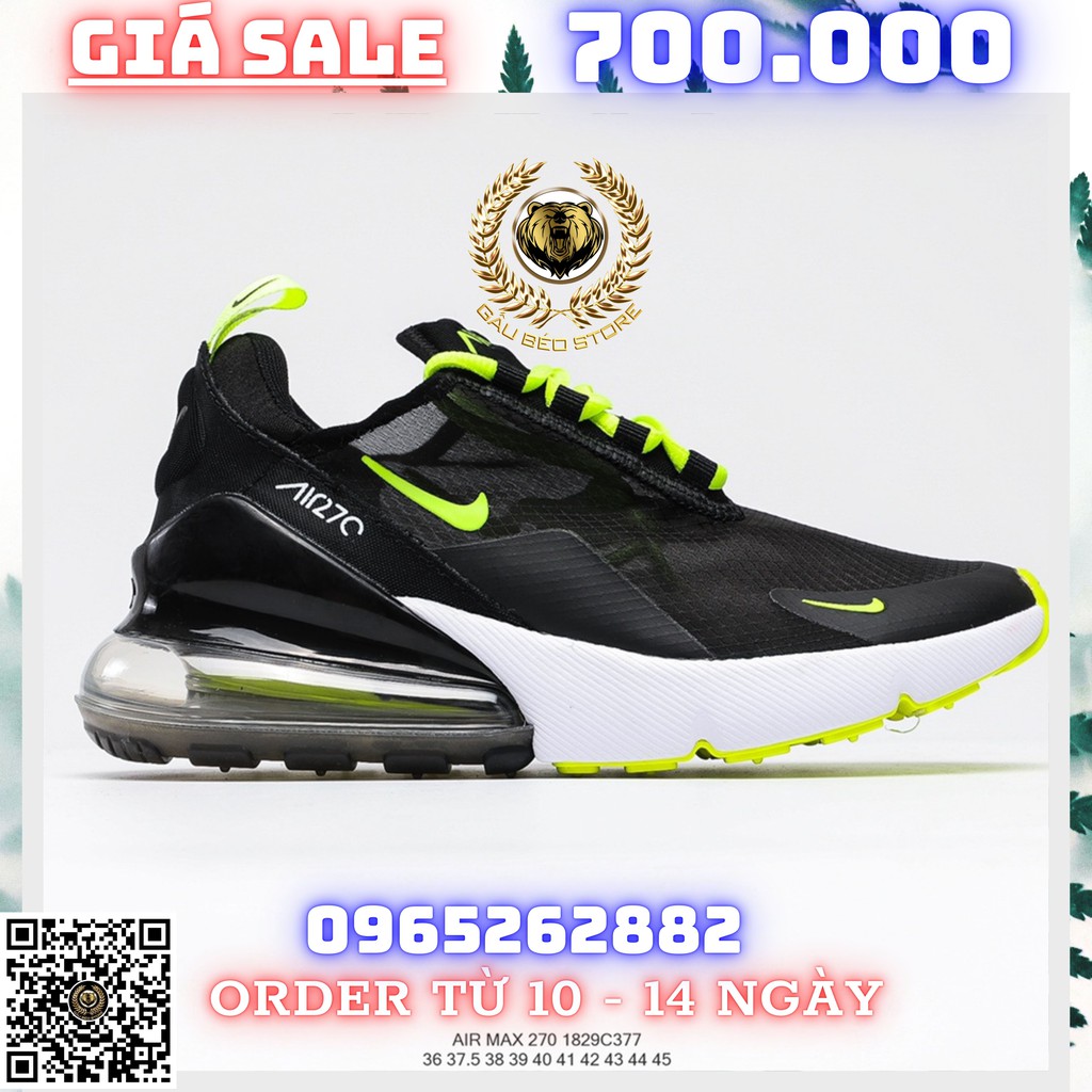 Order 2-3 Tuần + Freeship Giày Outlet Store Sneaker _Nike Air Max 270 Black White transparent MSP: 1829C377 gaubeostore.