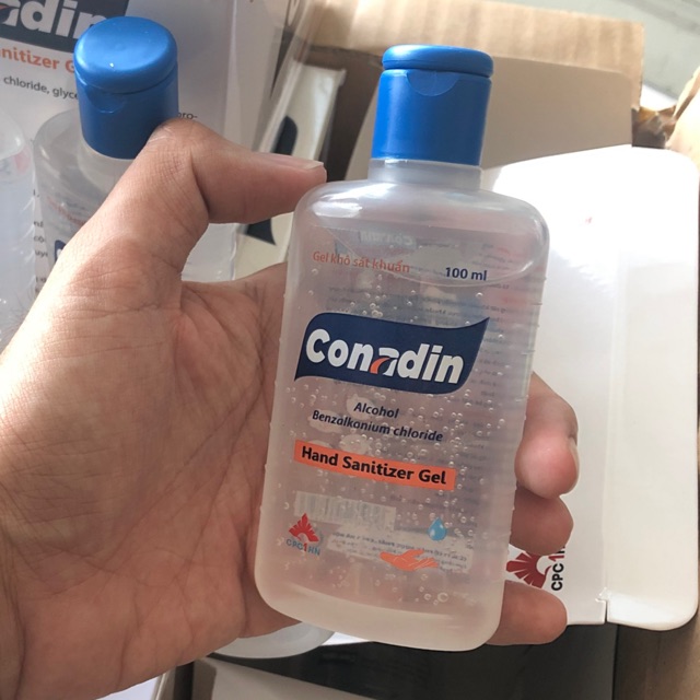 Nước gel rửa tay khô Conadin sát trùng diệt khuẩn có vitamin E dưỡng da