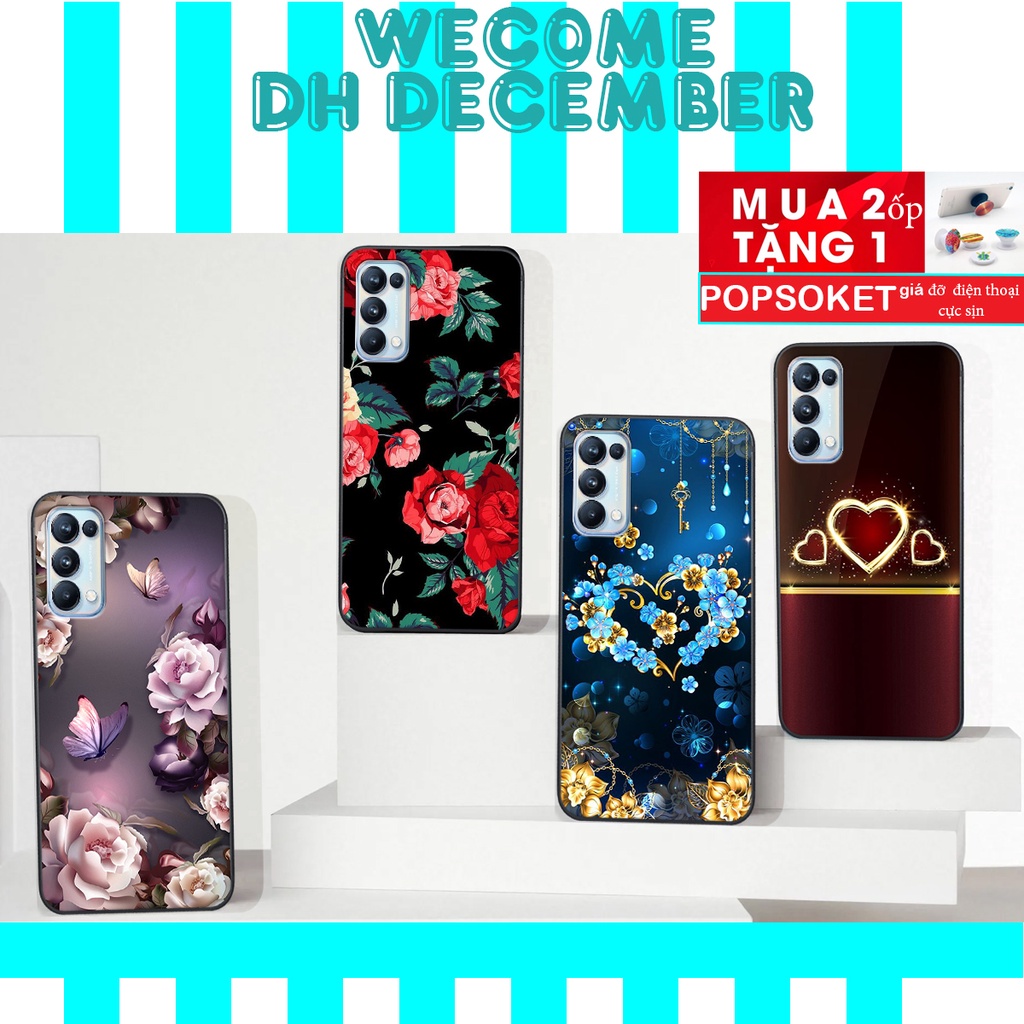 HOT SALE OFF ( 2 ỐP TẶNG 1 POP) Ốp lưng Oppo RENO 5 in hình hoa tinh tế , mới mẻ DH DECEMBER