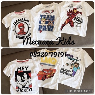 [4-10Y] ÁO PHÔNG TRẮNG CỘC TAY THUN COTTON TQXK HÌNH SIÊU NHÂN, MICKEY, CHÓ CỨU HỘ, MINICRAF CHO BÉ TRAI