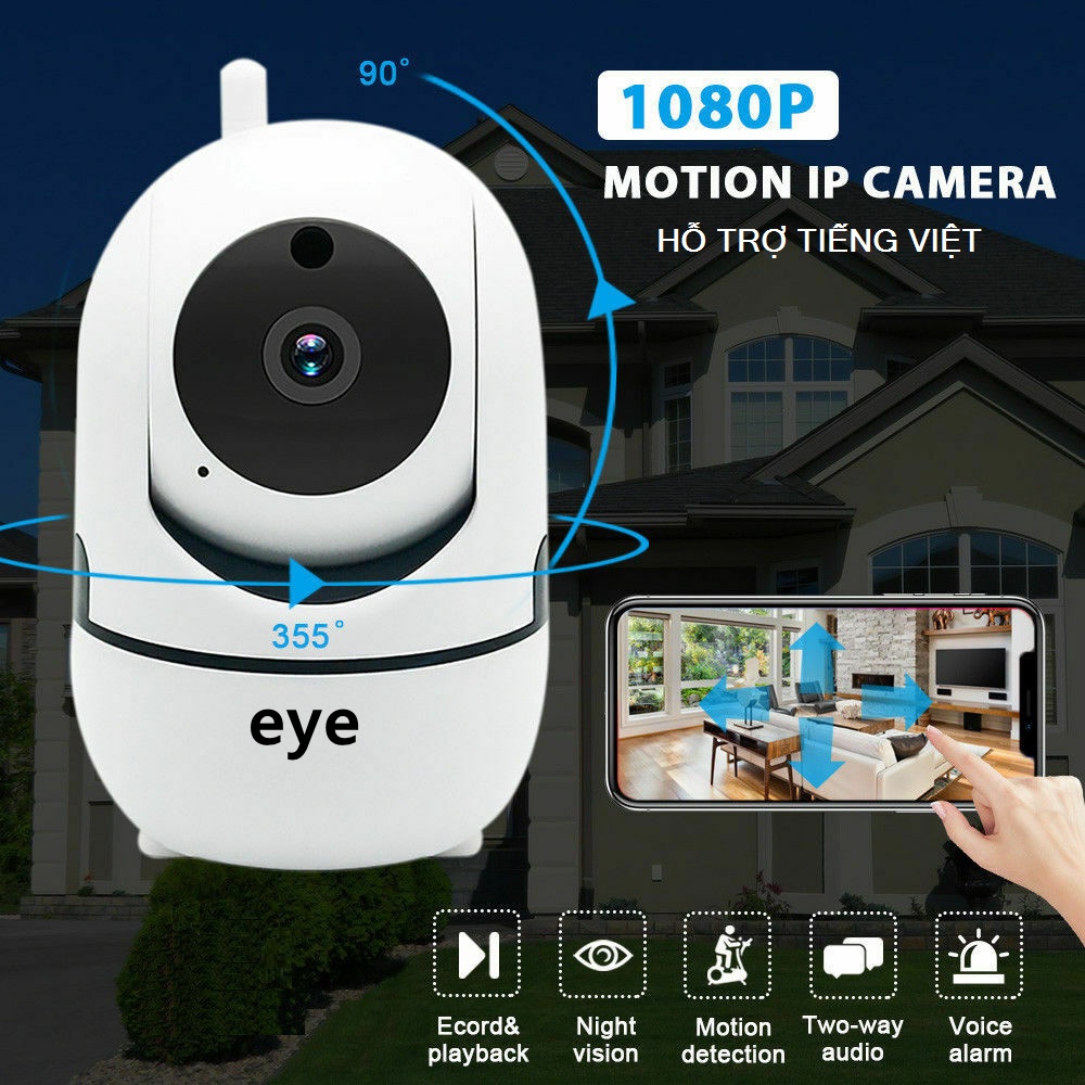 Camera WIFI EYE C3Y 1080P chống trộm - Phần mềm YCC365PLUS - Âm thanh 2 chiều