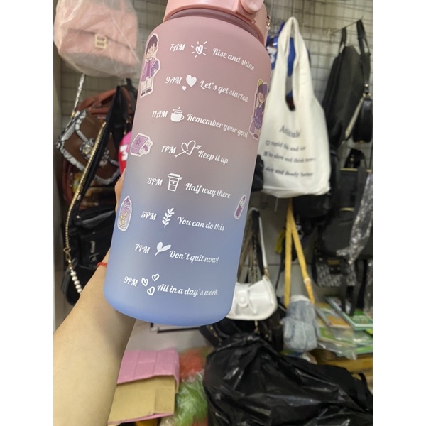 Bình thuỷ tinh màu Dung Tích 450ml Hello Master / Bình Đựng Nước Có Dây Xách