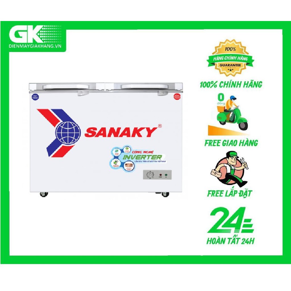 Tủ đông Sanaky Inverter VH-3699A4K - 1 NGĂN ĐÔNG 2 CÁNH,270 LÍT