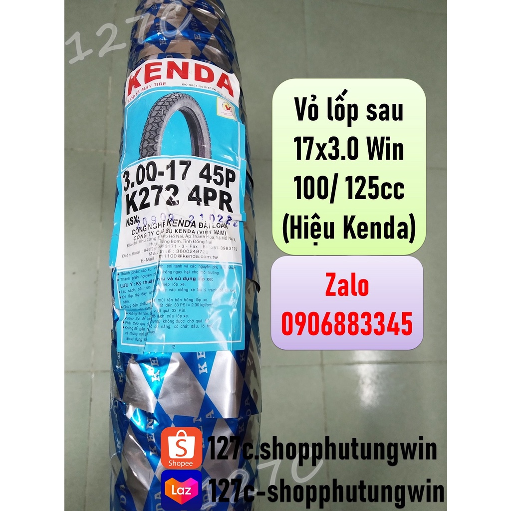 Vỏ lốp trước 18x2.50 & sau 17x3.0 Win 100/ 125cc