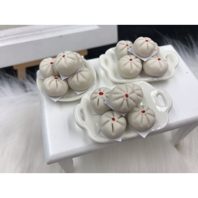 [1 Cái ] Bánh bao mini. Mô hình bánh bao trang trí nhà búp bê. Bánh bao cho búp bê