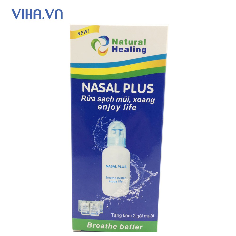 Bình rửa mũi Nasal Plus kèm 2 gói muối