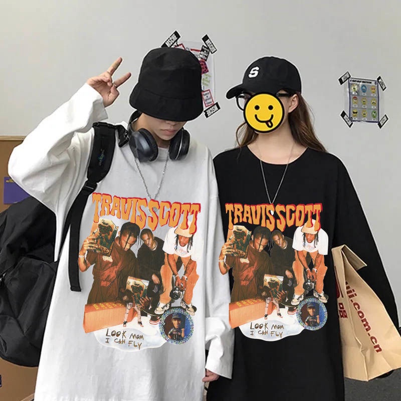 Áo Thun Hip Hop Tay Dài Phong Cách Harajuku Mỹ Thiết Kế Mới 2022 Thời Trang Xuân Thu