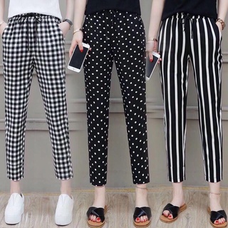 Quần dài lưng cao họa tiết chấm bi thời trang cho nữ