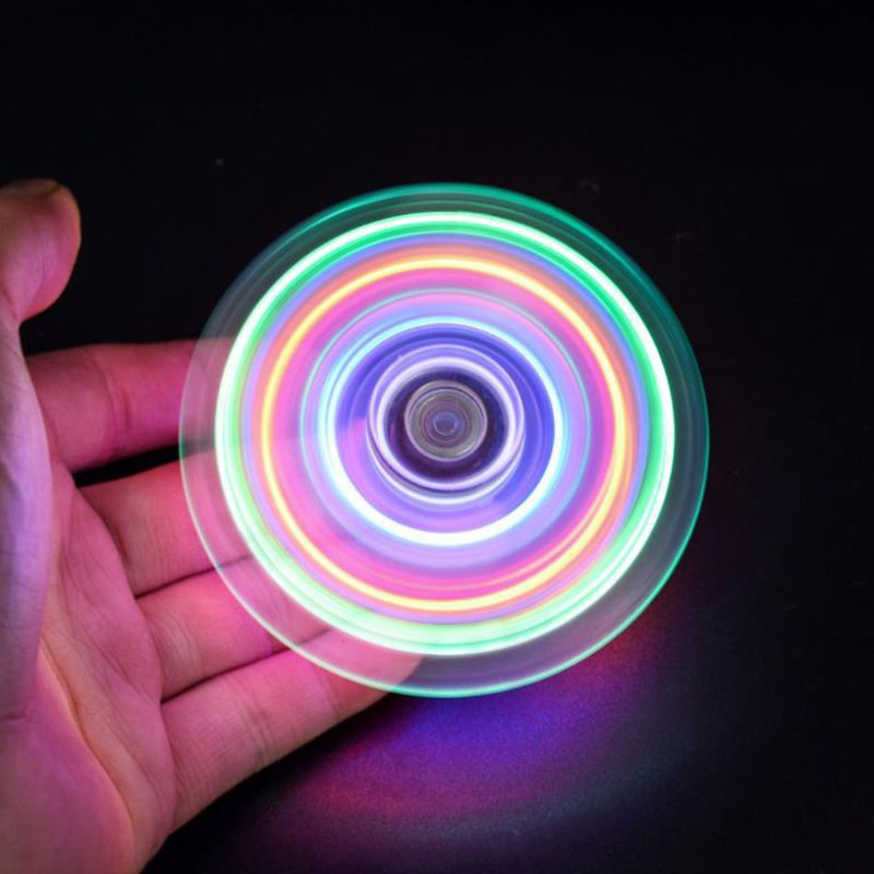 Con quay đồ chơi Edc trong suốt có đèn led giảm căng thẳng