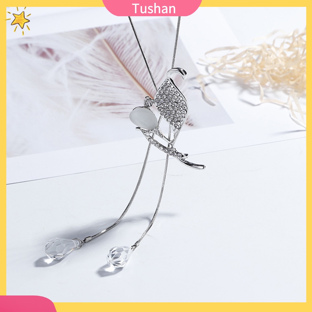 Dây chuyền nữ mặt ngọc Opan mắt mèo đính đá thời trang