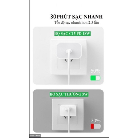 Bộ Sạc Nhanh 18W 20W Cổng Lightning Dây Lõi Đồng Không Nóng Máy Bao Gồm Dây Sạc Nhanh Và Củ Sạc Hỗ Trợ Mọi Dòng Máy