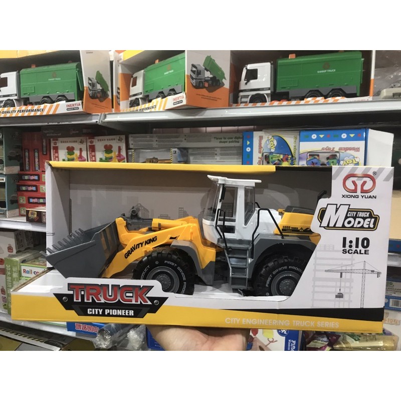 Mô hình xe máy ủi, máy xúc đất đồ chơi trẻ em