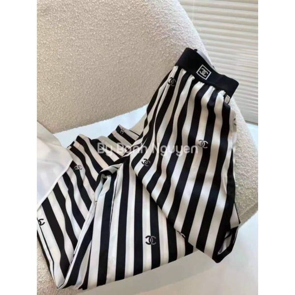 Quần suông kẻ sọc chữ X hàng QC