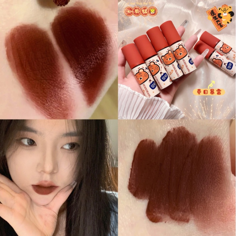 [Hàng mới về]Son Môi Hohokang tiger Dưỡng Ẩm Lâu Trôi Chống Thấm Nước Màu Nude Mờ Mịn