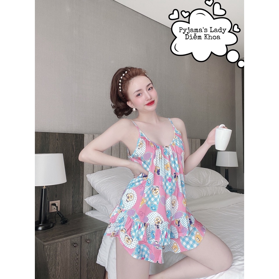 Đồ ngủ 2 dây vải latin cao cấp