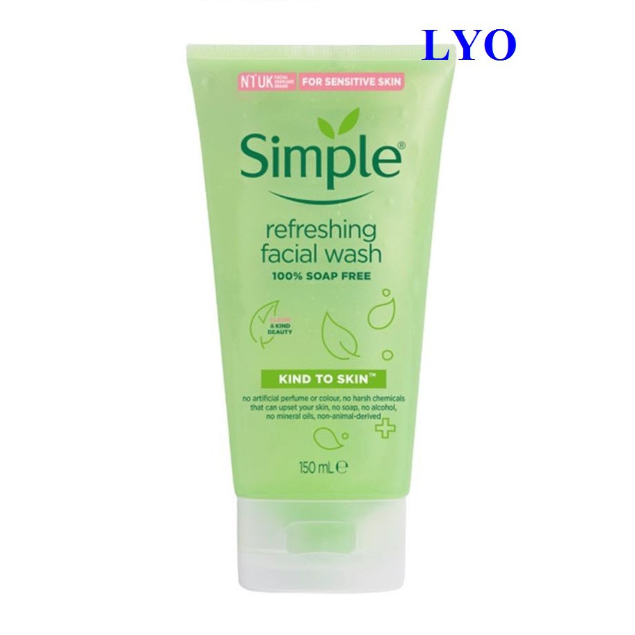 Sữa rửa mặt Simple Kind to Skin Refreshing Facial Wash Gel 150ml.