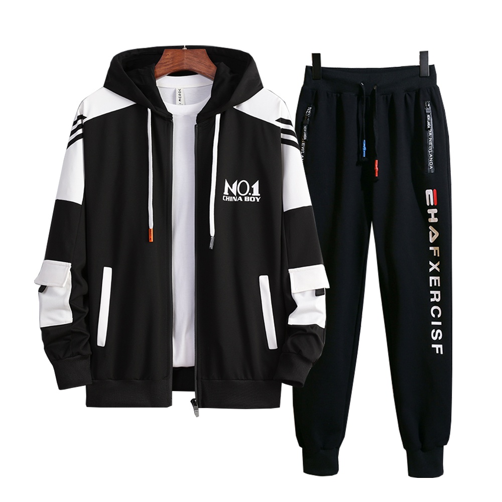 Bộ Đồ Nam Áo Khoác Nhẹ Có Mũ Trùm Đầu NO1 Kết Hợp Quần Jogger Bo Gấu Trẻ Trung SET NAM 90000180
