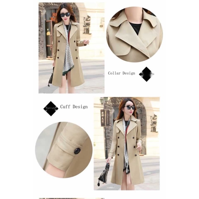 Áo Khoác Gió Dáng Dài Vừa Phong Cách Hàn Quốc Thời Trang Xuân Thu Mới 2021