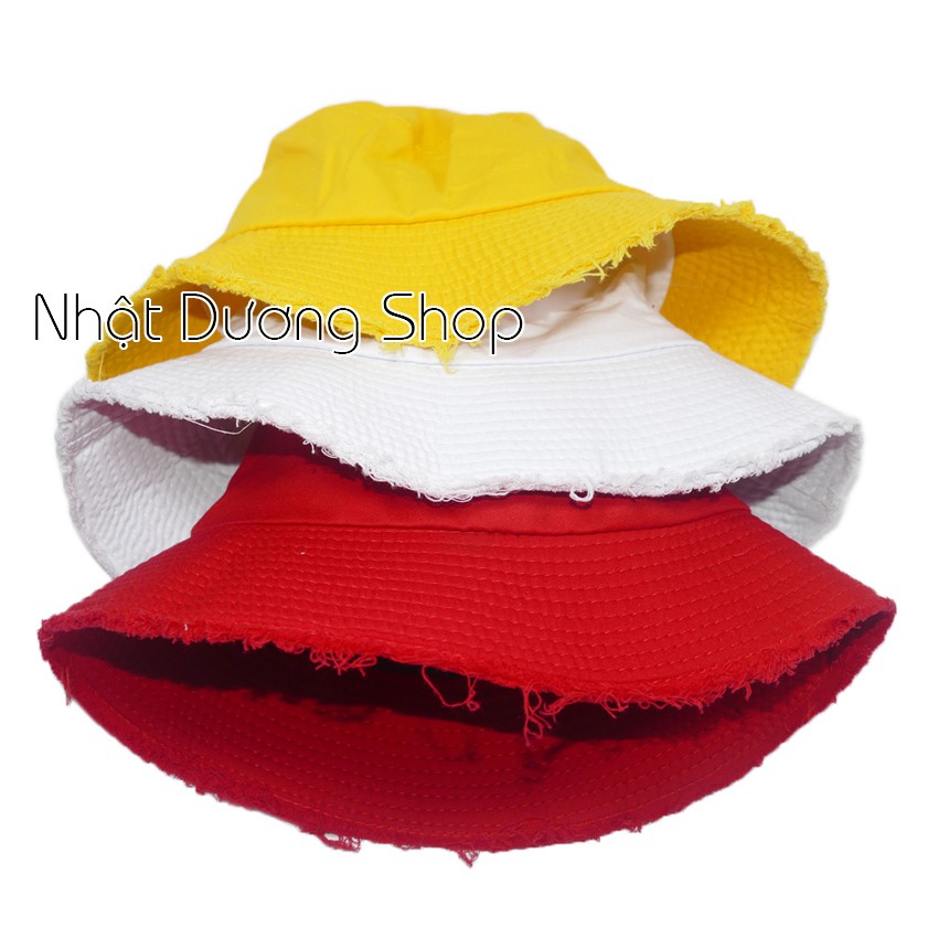 Nón Tai Bèo Viền Rách Tua Rua Xinh Xắn vải Cotton oách mềm thích hợp cho cả nam và nữ