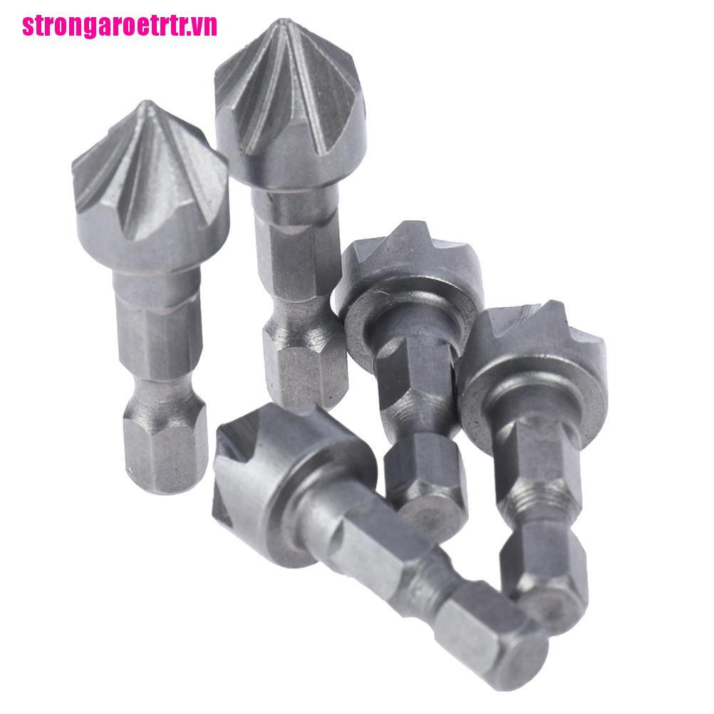 【etrtr】90° Countersink Drill Chamfer Bit 1/4" Hex Carpentry Angle Point Bevel