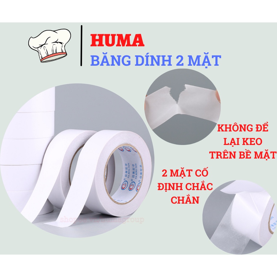 Băng dính 2 mặt siêu dinh loại 2cm và 5cm - HUMA