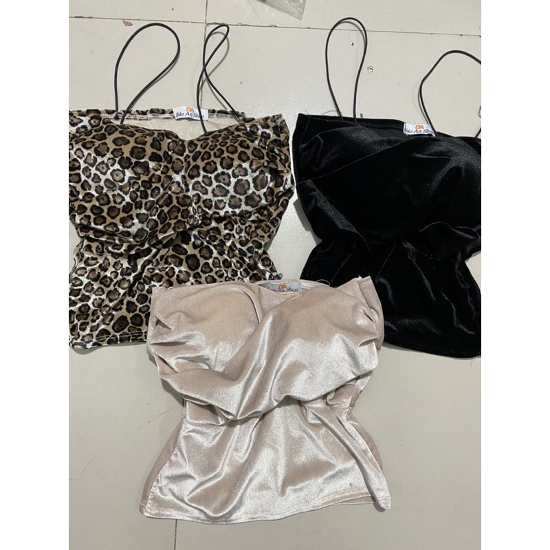 Áo 2 dây nữ kiểu xoắn ngực có mút lót form body croptop | BigBuy360 - bigbuy360.vn