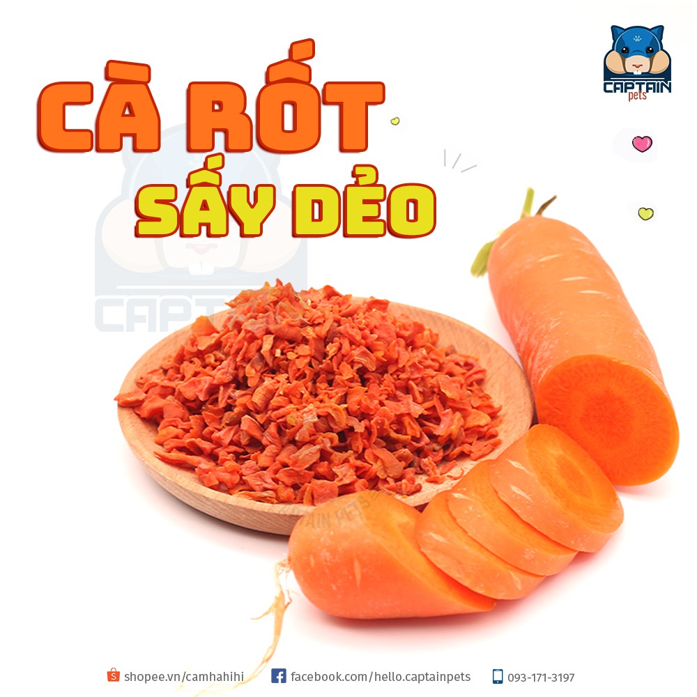 Cà rốt sấy dẻo cho thú gặm nhấm