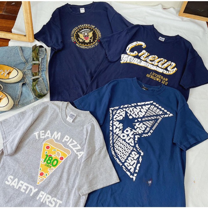 Áo 2hand ,Áo Thun Mỹ 2hand Form rộng cổ tròn loại 1 được chọn lọc kỹ Loại 1 Unisex Form Rộng